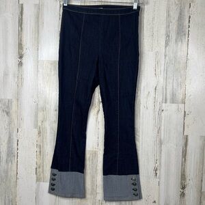 cinq a sept Dark Blue Denim Jeans with Gray Cuffs